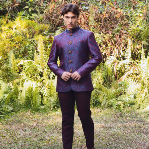 Tanchoi Silk Nehru Jacket