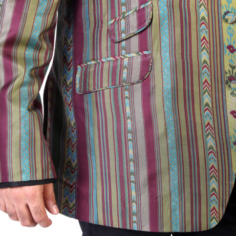 Tibetan Stripe Nehru Jacket