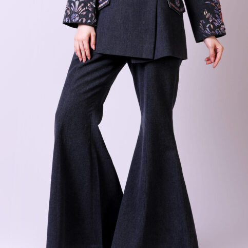 Cotton Canvas Flared Jeans