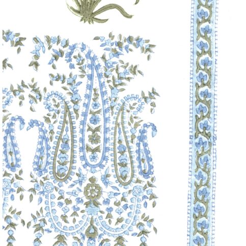 Cotton Voile Mughal Butta with Daman Jaal Border