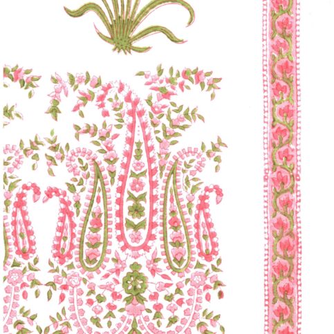 Cotton Voile Mughal Butta with Daman Jaal Border