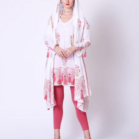 Hand Block Printed Cotton Voile Dupatta