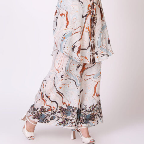 Marble Print Palazo Pant