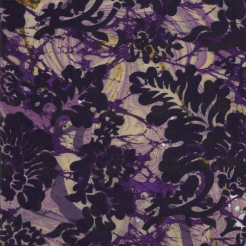 Modal Satin Orchid Flower With Marble Batik Print