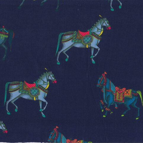 Satin Silk Horse Print