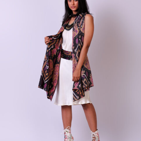 Woolen Shawl Ikat Printed