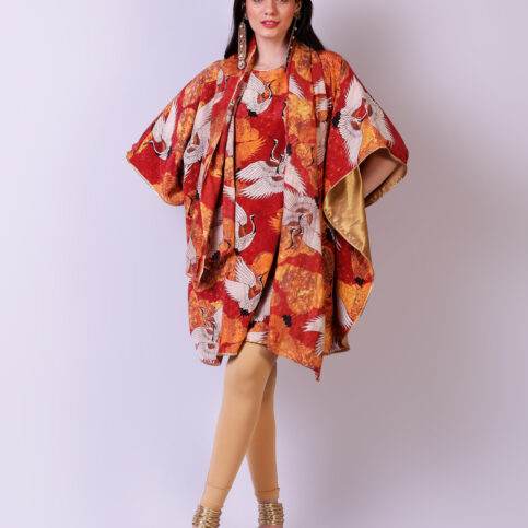 Woolen Shawl Stork Printed