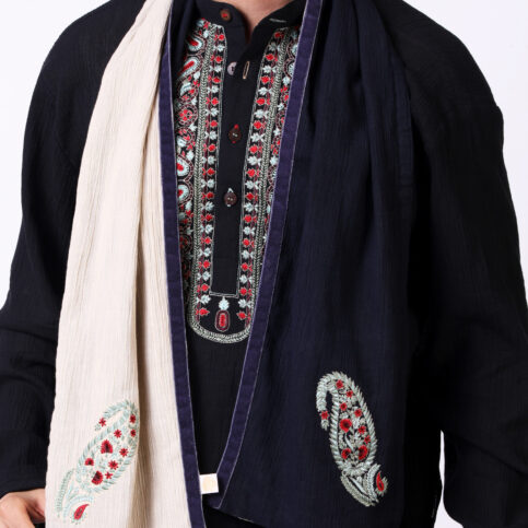 Cotton Cheese Cloth Embroidered Muffler