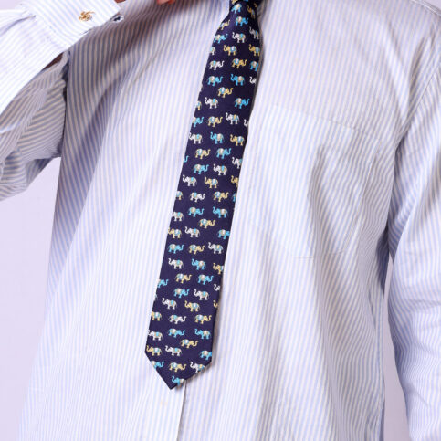Silk Tie- Elephant Printed