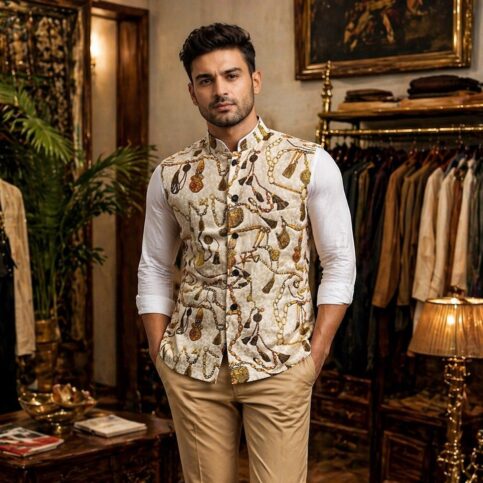 sleeveless quilted chevallier print coti