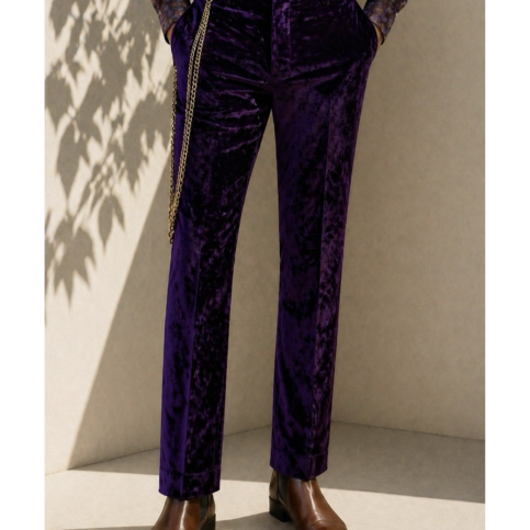 Silk velvet classic formal trouser .