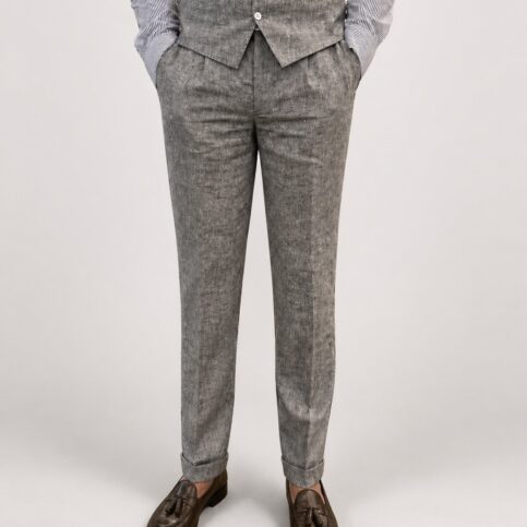 Casement linen clean cigarette leg cut trouser