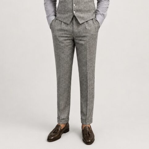 Casement linen clean cigarette leg cut trouser