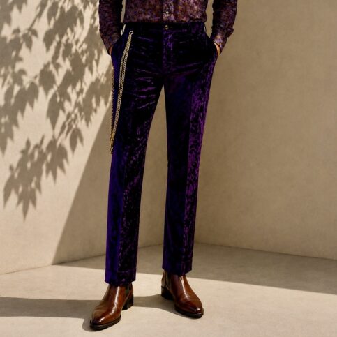 Silk velvet classic formal trouser .