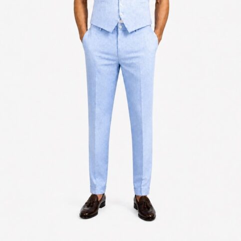 Casement linen clean cigarette leg cut trouser