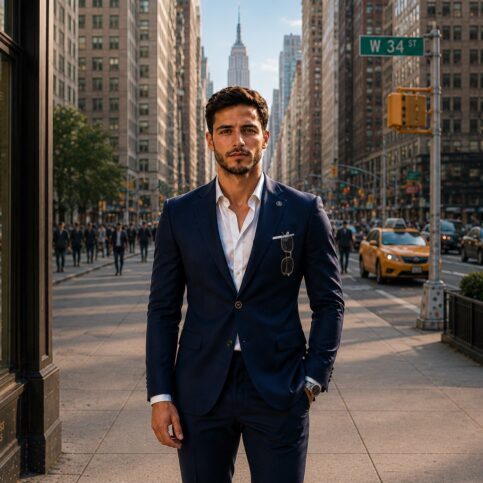 Classic mens heavy silk georgette jacket