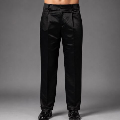 Dupion Satin silk tuxedo trouser